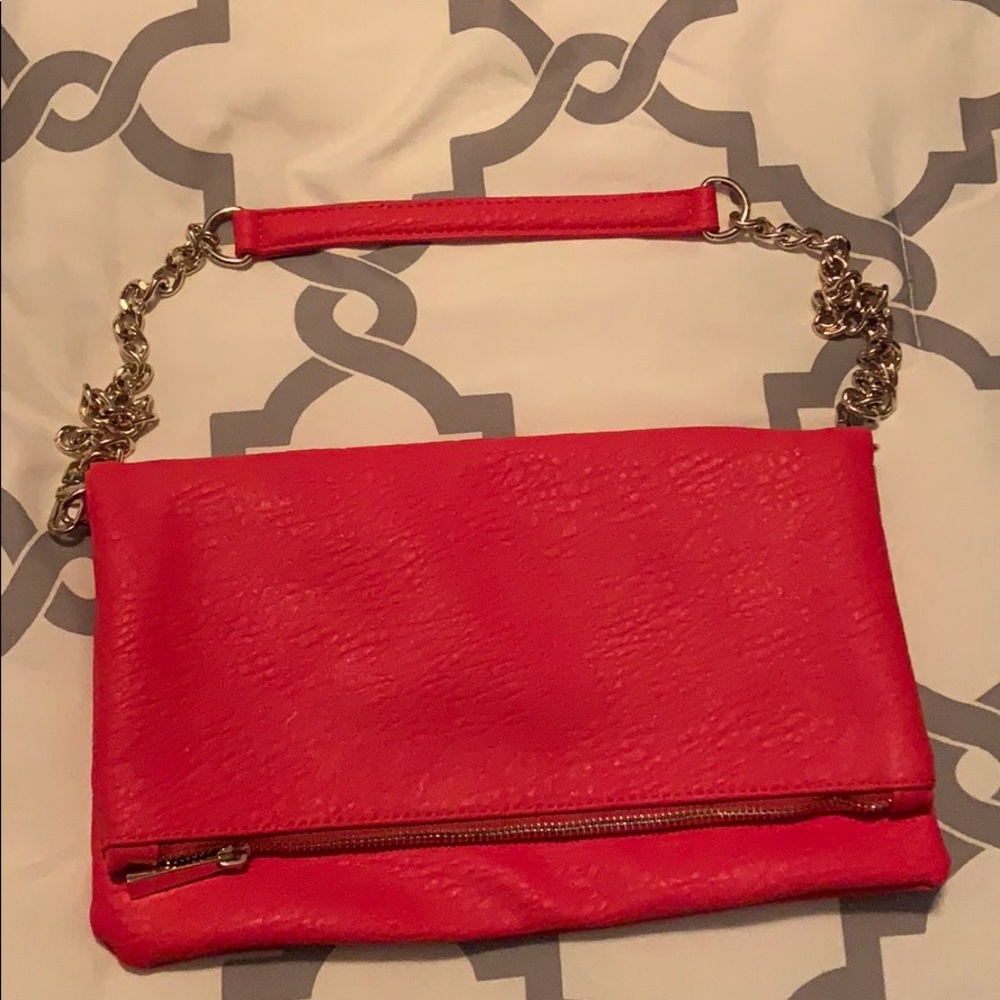 Red fold over clutch